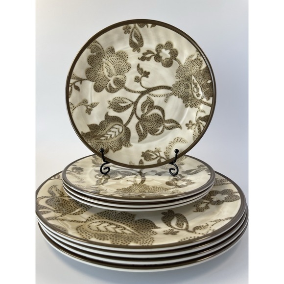 Threshold Melamine Target Dinnerware Beige Plates 4 Dinner & 4 Salad  Set Of 8 - Picture 1 of 7